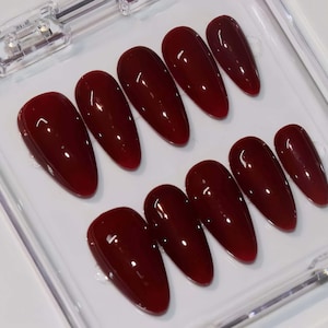 Glamorous Wedding Red nailsCustom Hand painted Acrylic nails, Pearl nails, 3D Press On Nail, Blossom Press On Nails,Ombre Nail Art,Girl gift