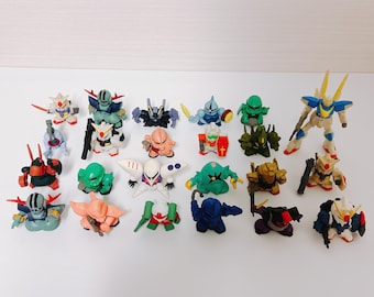 Vintage Gundam Mini Figures, Rare Japanese Anime Toys, Lot of 23