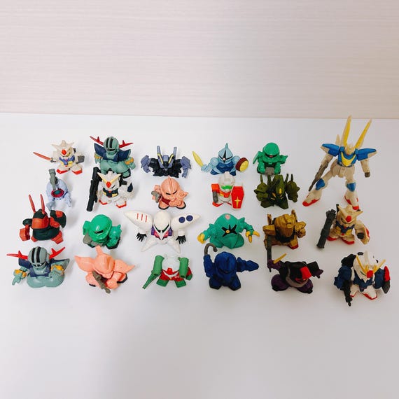 Vintage Gundam Mini Figures, Rare Japanese Anime Toys, Lot of 23