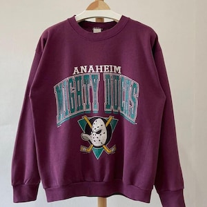 Sweat-shirt Vintage Mighty Ducks Années 90 - Violet, Taille L - Marque Starter - Coupe Régulière