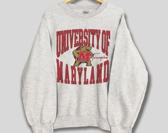 Vintage 90s University of Maryland Terrapins Sweatshirt, Maryland Terrapins Sweatshirt, Maryland Terrapins University Hoodie