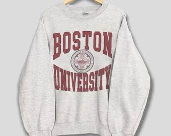 Vintage 90s Boston University Sweatshirt, Boston University Sweater, Boston University Tshirt, Boston University Hoodie