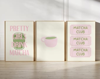 Quadri da parete Matcha Gallery, stampe di tendenza per caffè, download digitale