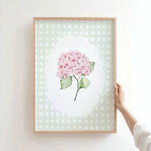 Rosa Hortensie Print: Grandmillennial Cottagecore Wandkunst (Digitaler Download)