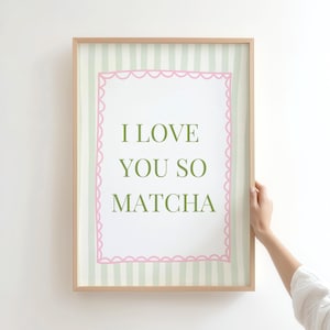 Matcha Art Print, Matcha Art Poster, Cute Matcha Wall Art, Café Poster, Trendy Kitchen Decor, Digital Download