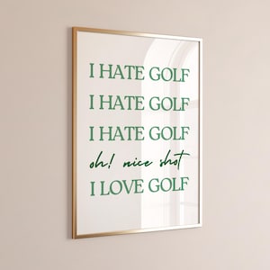Golf Wall Art Printable, Golf Lover Gift, Modern Golf Decor, Golfer Poster, Minimalist Golf Illustration, Digital Golf Art for Home