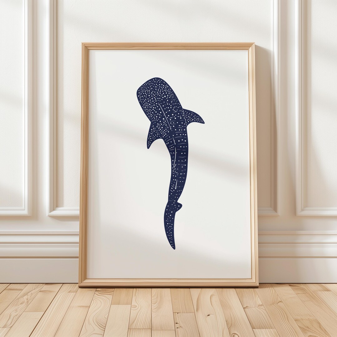 Whale Shark Print, Ocean Animal Wall Art, Coastal Decor, Marine Life ...