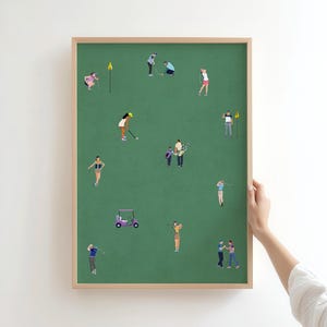 Minimalist Golf Art Print, Modern Golfer Illustration, Digital Download
