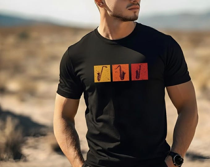Jazz Saxophone T-Shirt, Retro Musician Tee, Unisex