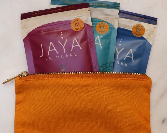 Complete Skincare Ritual Set | 3 Natural Face Masks + Mask Applicator Tool + 10 Reusable Cotton Rounds + Canvas Cosmetic Pouch | Gift Set