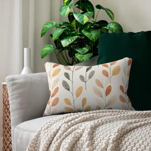 Elegant Autumn Leaves Pillow, Fall Decor Cushion, Nature-Inspired Accent Pillow, Cozy Decorative Pillow for Living Room, Bedroom, or Couch