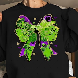 Halloween Villain Coquette Bow Png, Green Character Halloween Png, Spooky Season Png, Trick Or Treat Png, Coquette Halloween Png Sublimation