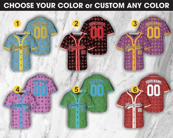 Retro Custom Baseball Jersey, Personalized Team Name & Number