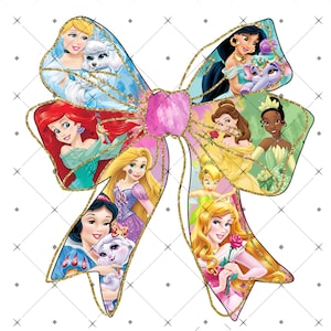 Aquarel prinses Coquette Bow png, familieshirt prinses spiegel, film cartoon coquette Bow png, familievakantie png, roze prinses png