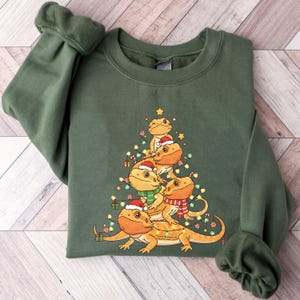 Bearded Dragon Weihnachtsbaum Shirt, Lustige Reptil Liebhaber Weihnachtsgeschenke