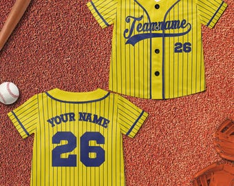 Camisa de beisebol retrô personalizada: Camisa de algodão personalizada para o dia do jogo, camisa "Let's Go Bananas"