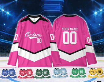 Personalized Hockey Jersey, Custom Name & Number, Lace Neck