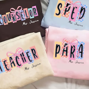 School Occupation PNG Bundle, Back to School Teacher Sped Para Counselor, Preppy First Day of School Daisy Floral Girly Png, Drawn