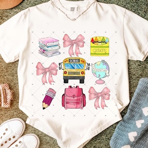 Coquette Back to School Bow PNG, Teacher Coquette First Day of School Shirt Design, Girly Teacher Design,Teacher Life Png, Gift For Teacher