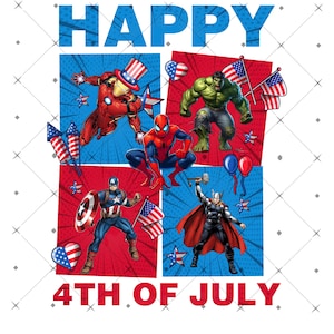 Feliz 4 de Julho, Super-herói, PNG, Desenho Animado, Dia da Independência, PNG, Herói Patriótico, Presente para Menino Americano, Camiseta Infantil de 4 de Julho, PNG