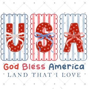 Coquette God Bless America Png, Coquette Fourth of July PNG, American Flag Png, America Stars Stripes png, Patriotic png, Memorial Day Png