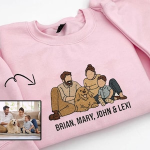 Op maat geborduurd T-shirt met foto, gepersonaliseerd portret