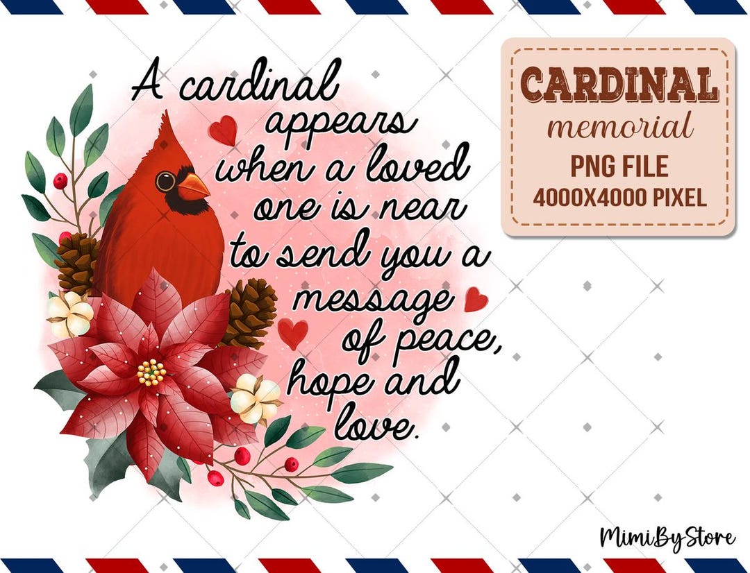 A Cardinal Appears Png Sublimation, Cardinal Png, Memorial Png, in ...