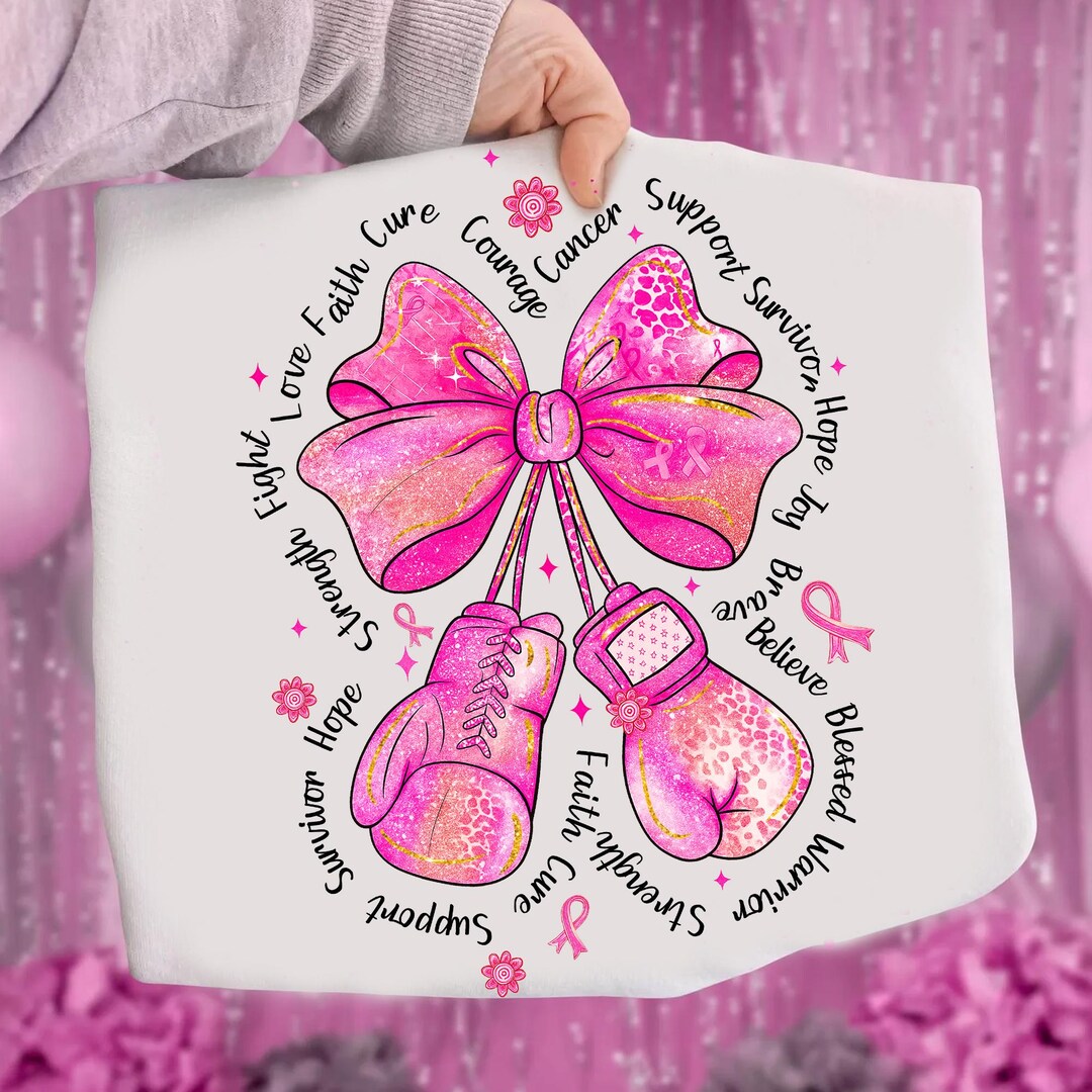 Coquette Boxing Gloves PNG, Breast Cancer Awareness Png, Preppy Pink ...