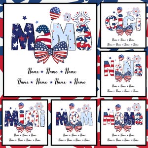 Personalized Grandma 4th Of July PNG, Custom Patriotic Name Png, Grandma Gigi Nana Mimi Png, American Mama, Independence Day Png