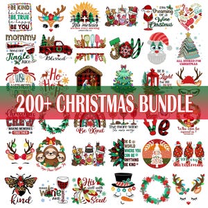 Mais de 200 Pacotes de Natal PNG, Feliz Natal PNG, Natal PNG, Papai Noel PNG, Pacote PNG, Designs de Sublimação, Download Digital