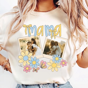 Custom Mama Kids Photo Png, Mothers Day Png, Add Photos, Mom Floral Coquette BowPng, Flowers, Hand drawn, Gift For Mom, Sublimation Design