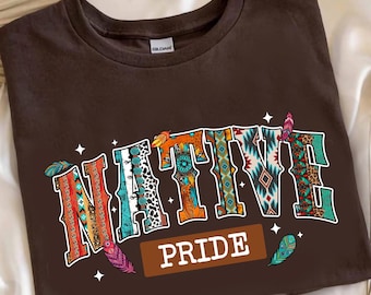 Native Pride Cotton Shirt: Indigenous Feather Design
