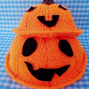 Crochet Pumpkin Hat Pattern. Crochet Halloween Pumpkin. Crochet Pumpkin Hat.