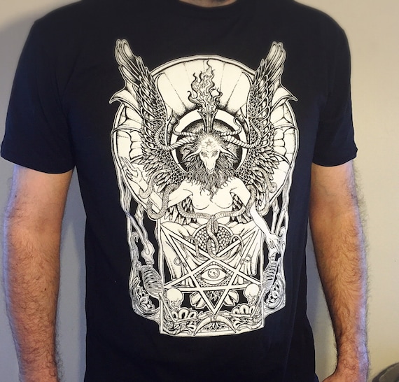Baphomet Pentagram Skeleton Occult T-shirt | Etsy