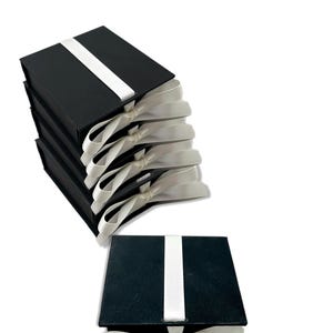 50 PCS Black Luxury Handmade Ribbon Jewelry Boxes – Elegant Velvet Gift Boxes for Rings, Necklaces, Earrings | Wholesale Packaging