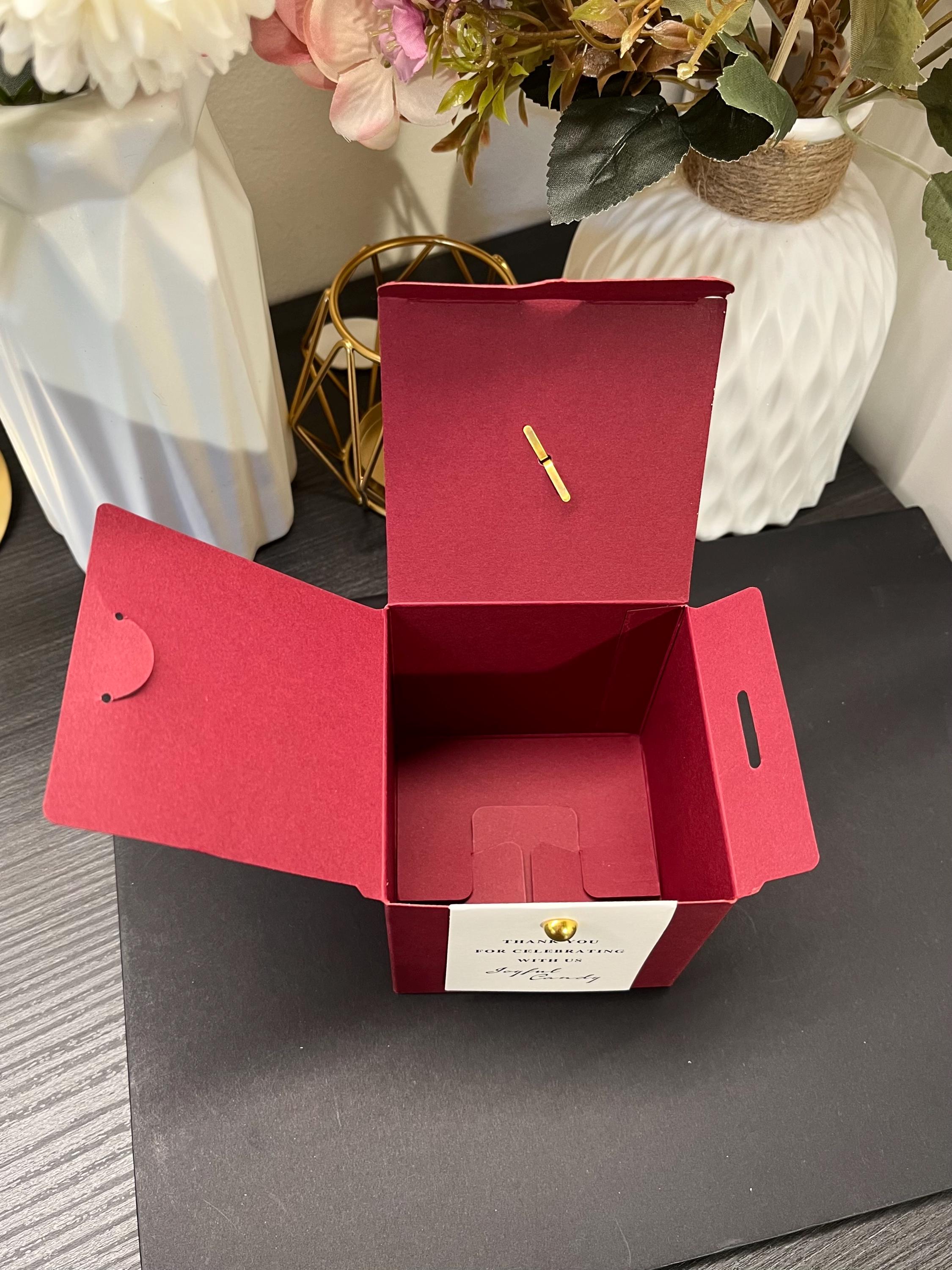 Personalized Burgundy Wedding Flower Favor Box for Bridal Shower ...