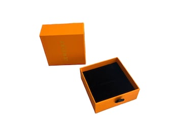 Handmade Orange Sliding Jewelry Box: Velvet Insert, Elegant Gift Packaging
