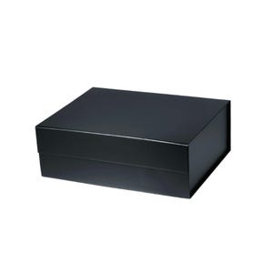 May include: A rectangular black gift box with a matte finish. The box has a lid that fits snugly over the base. The box is set against a white background.
