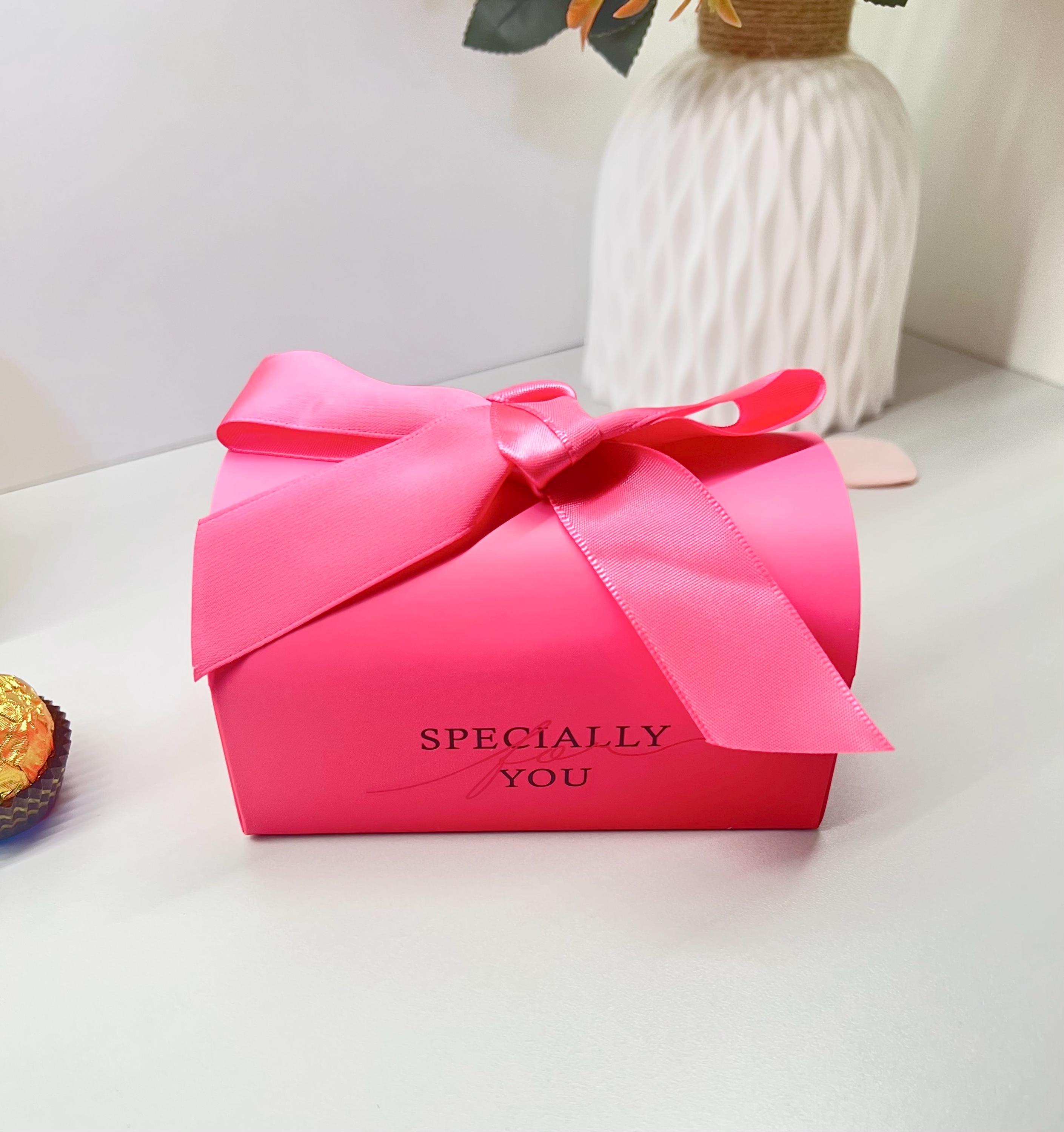 Elegant Hot Pink Ribbon Candy Boxes – Personalized Favor Boxes - Etsy
