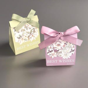 20 PCS Elegant Floral Ribbon Gift Candy Boxes, Wedding, Birthday, Anniversary, Bridal Party, Keepsake Favor Boxes | Personalized Gift Boxes