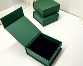 Green Jewelry Gift Box 50-Pack: Rigid Elegant Boxes with Velvet Insert