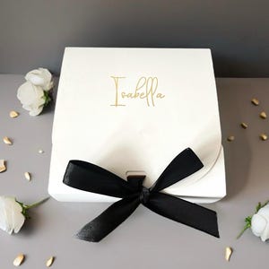 20PCS Personalized Bridesmaid, Groomsmen Gift Box, Ribbon Candy Boxes For Wedding, Birthday, Graduation, Baptism, Anniversary