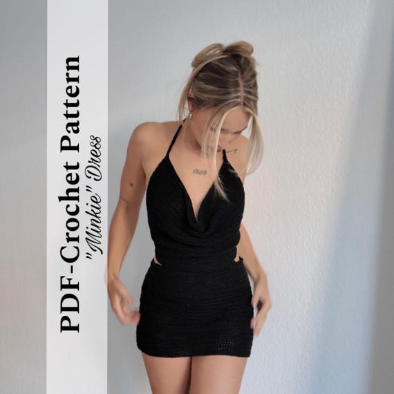 Crochet Dress Pattern Beginner PDF – Backless Halter Mini Dress – Summer Festival Dress – Easy Crochet Pattern – “Minkie” - English