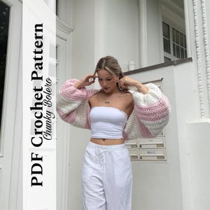 Crochet Pattern Chunky Bolero English