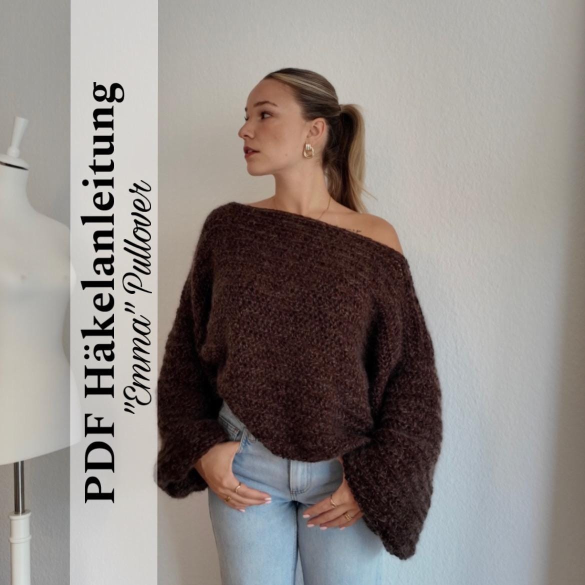 Crochet pattern for a sweater Crochet an off-the-shoulder
