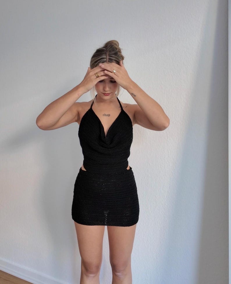 Crochet Dress Pattern Beginner PDF – Backless Halter Mini Dress – Summer Festival Dress – Easy Crochet Pattern – “Minkie” - English image 7