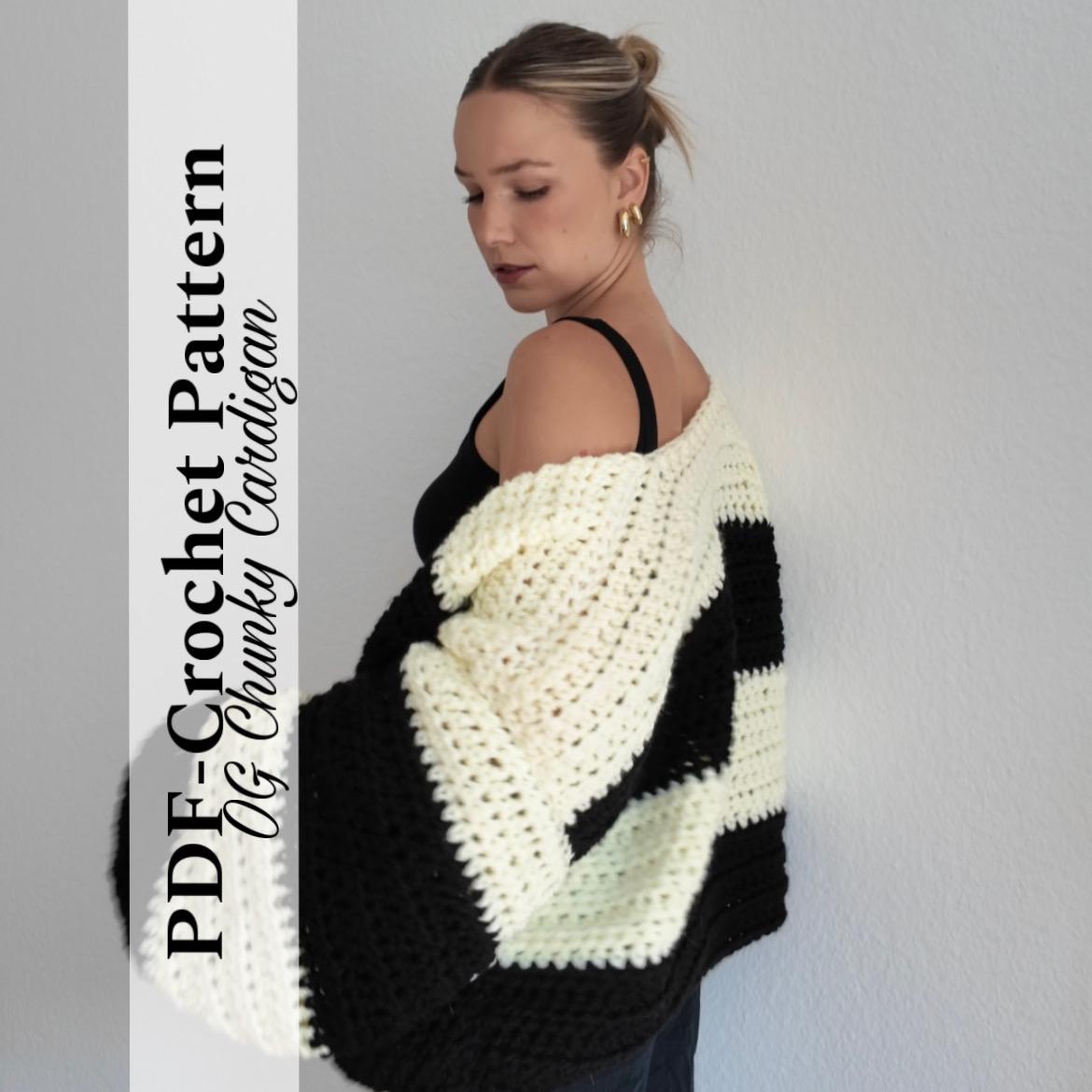 39 Chunky Cardigan Crochet Patterns to Cozy Up Your Wardrobe 24 "OG Chunky" Cardigan (English) Oversized Chunky Cardigan