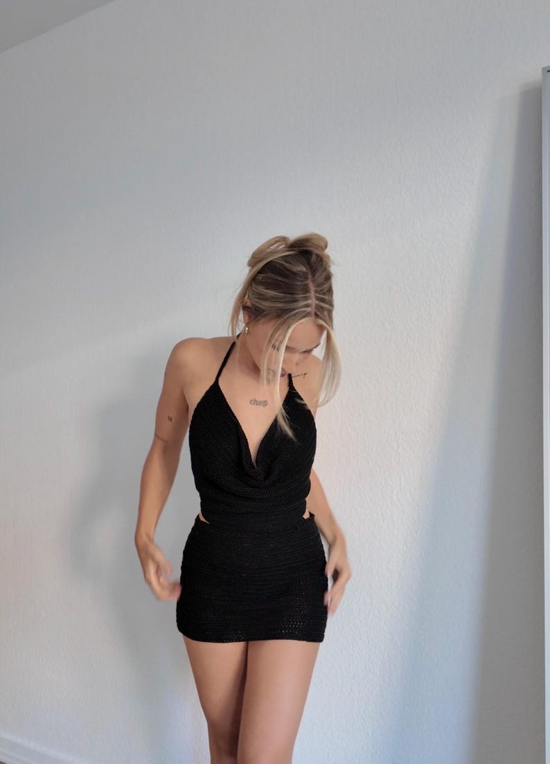 Crochet Dress Pattern Beginner PDF – Backless Halter Mini Dress – Summer Festival Dress – Easy Crochet Pattern – “Minkie” - English image 5