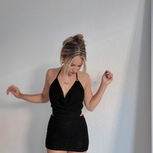 Crochet Dress Pattern Beginner PDF – Backless Halter Mini Dress – Summer Festival Dress – Easy Crochet Pattern – “Minkie” - English image 3