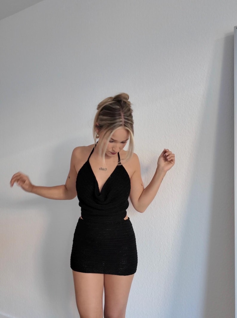 Crochet Dress Pattern Beginner PDF – Backless Halter Mini Dress – Summer Festival Dress – Easy Crochet Pattern – “Minkie” - English image 3